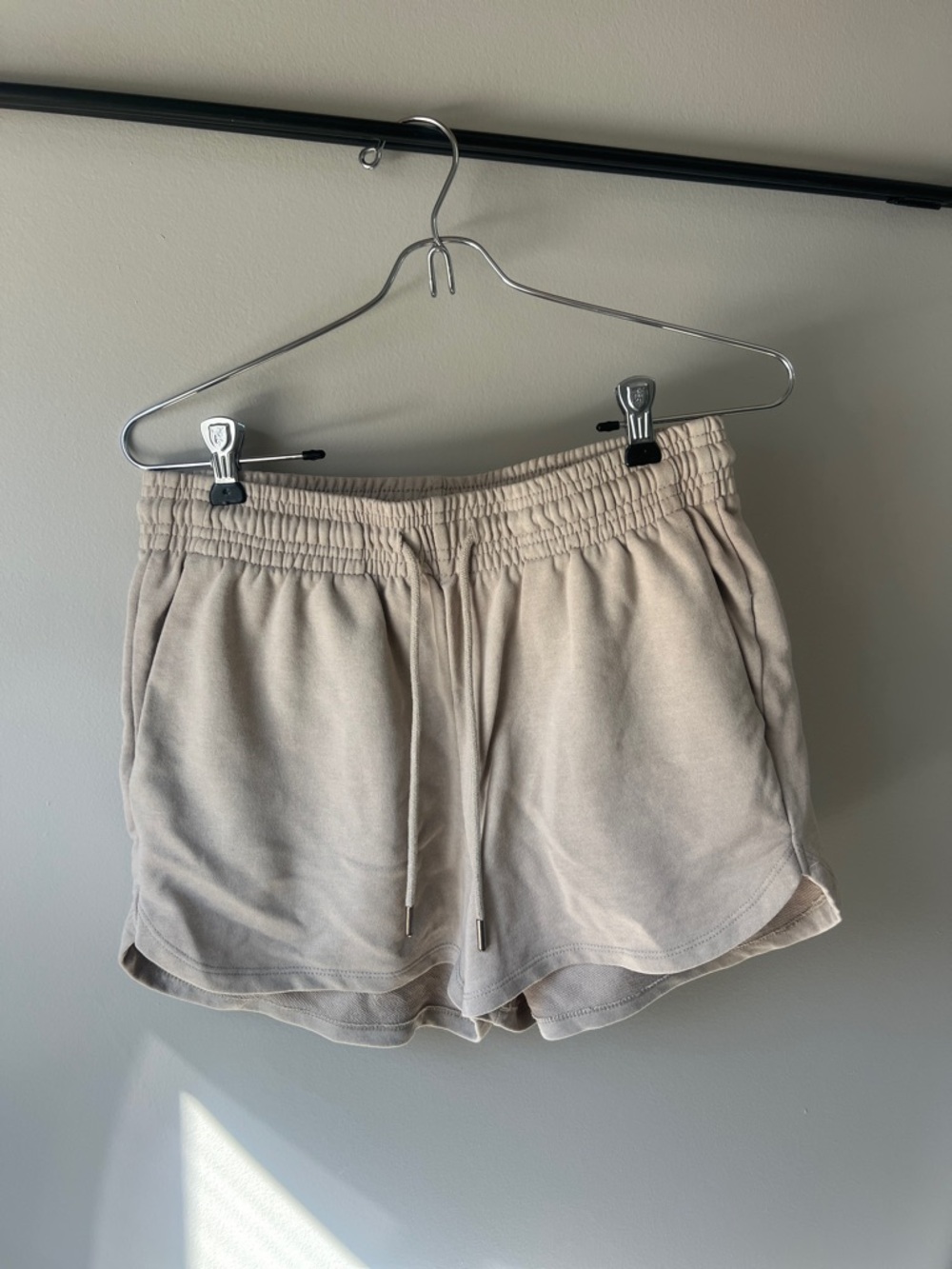 H&M Beige Drawstring Sweat Shorts